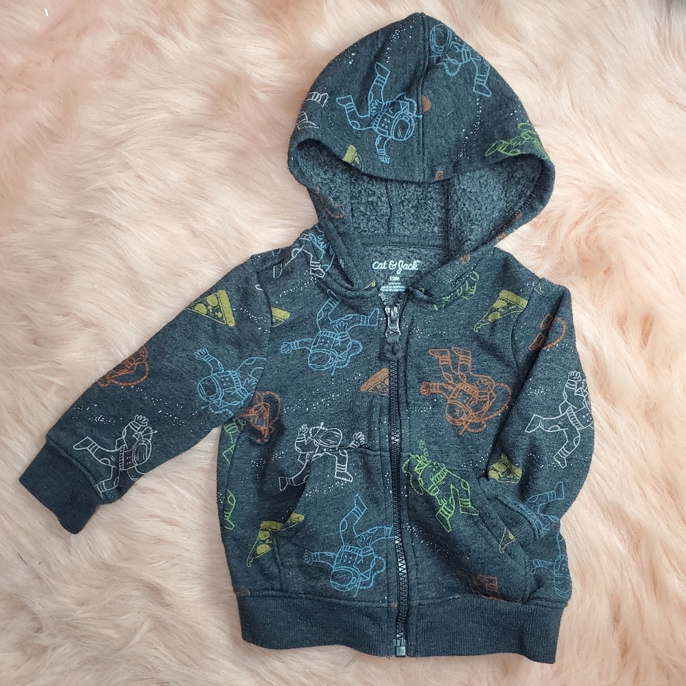 Cat & Jack Astronaut Pizza Zip-up Hoodie